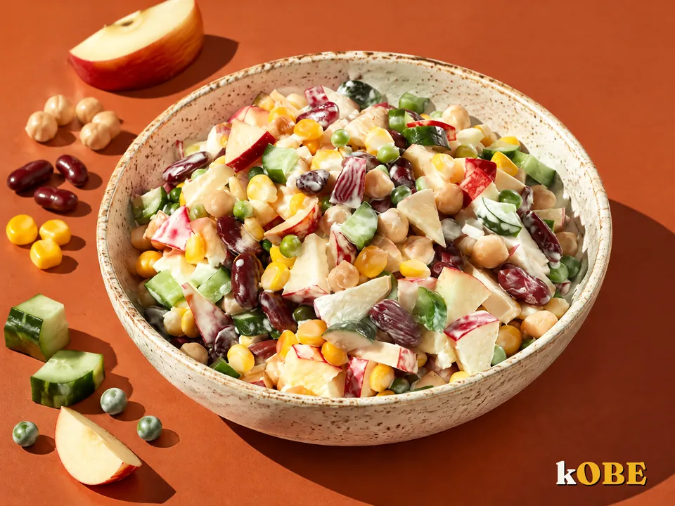 Salad đậu và táo trộn xốt mayonnaise