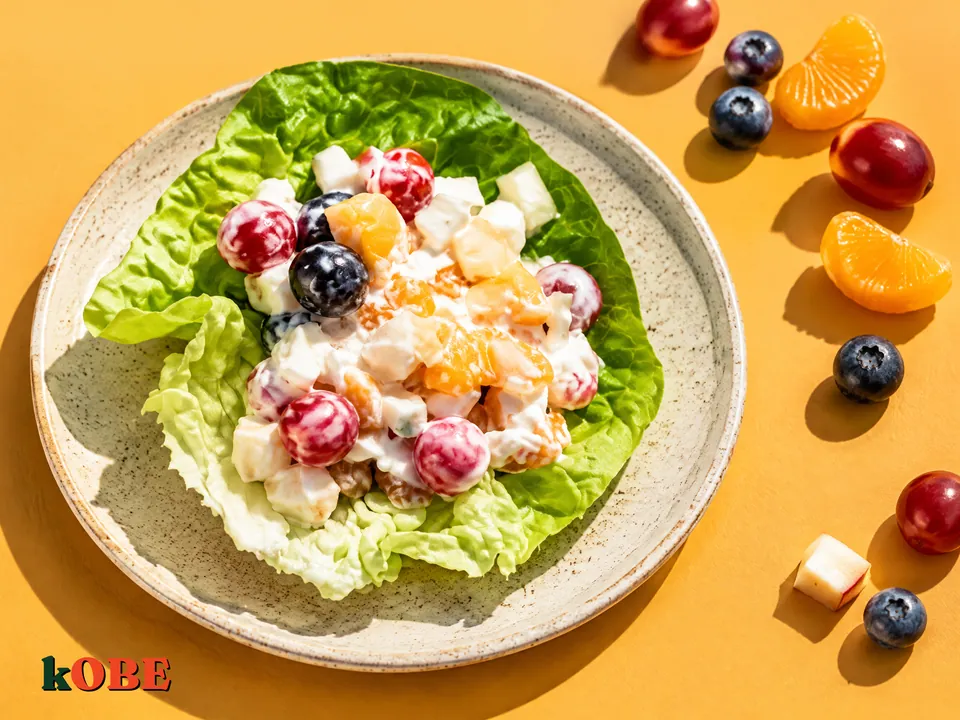 Fruit Salad with Creamy Yogurt Dressing, Sweetened with Monk Fruit