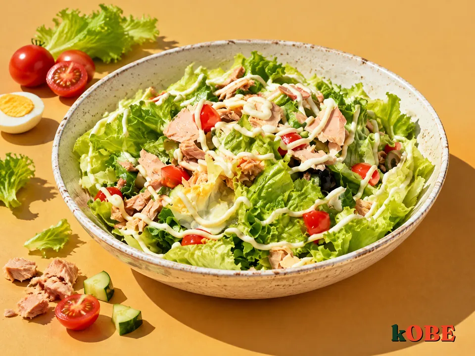 Garden Salad with Egg and Mayonnaise Dressing