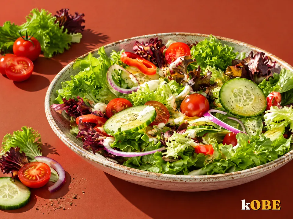 Garden Salad with Mayonnaise and Vinaigrette, No Added Refined Sugar