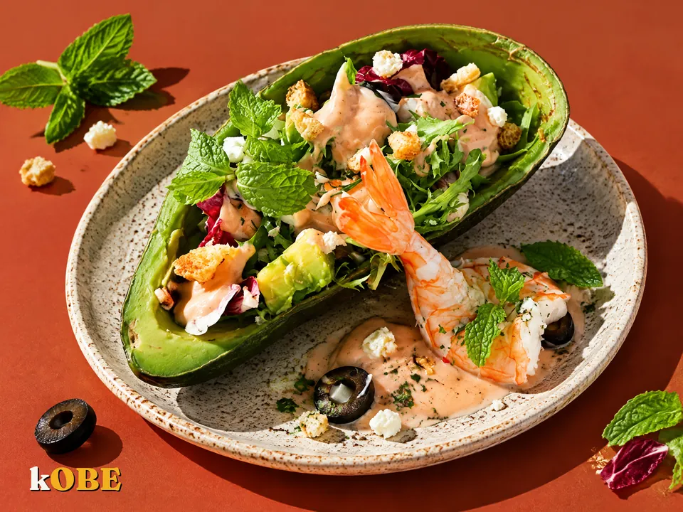 Shrimp and Avocado Salad with Mayo Ketchup Dressing