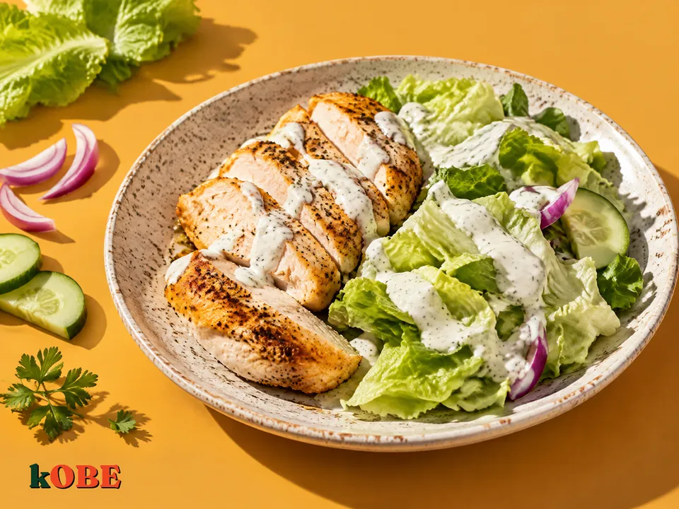 Pan Seared Chicken Salad with Yogurt Mayo Dressing