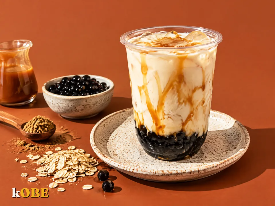Caramel Boba Oat Milk, Sweetened with Monk Fruit