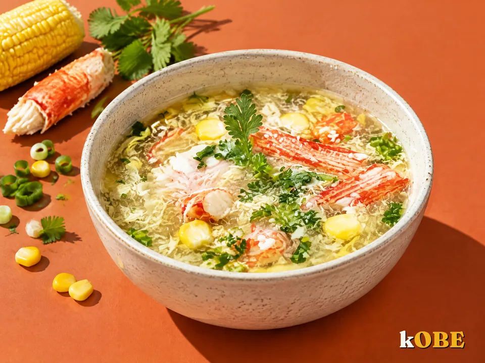 Súp bắp cua, không thêm đường tinh luyện