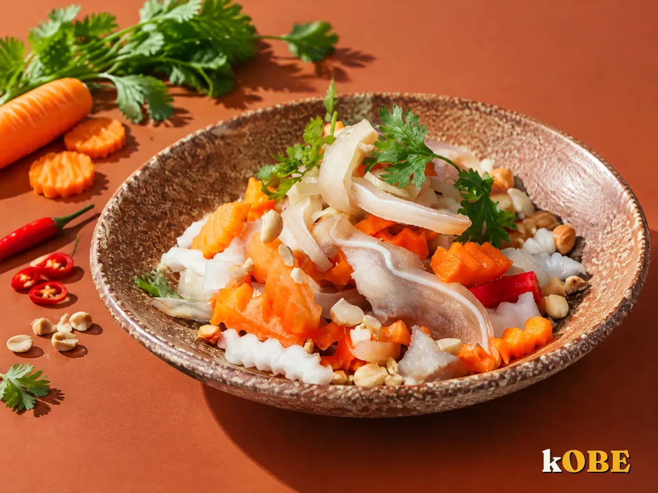 Tai heo luộc ngâm giấm, không thêm đường tinh luyện