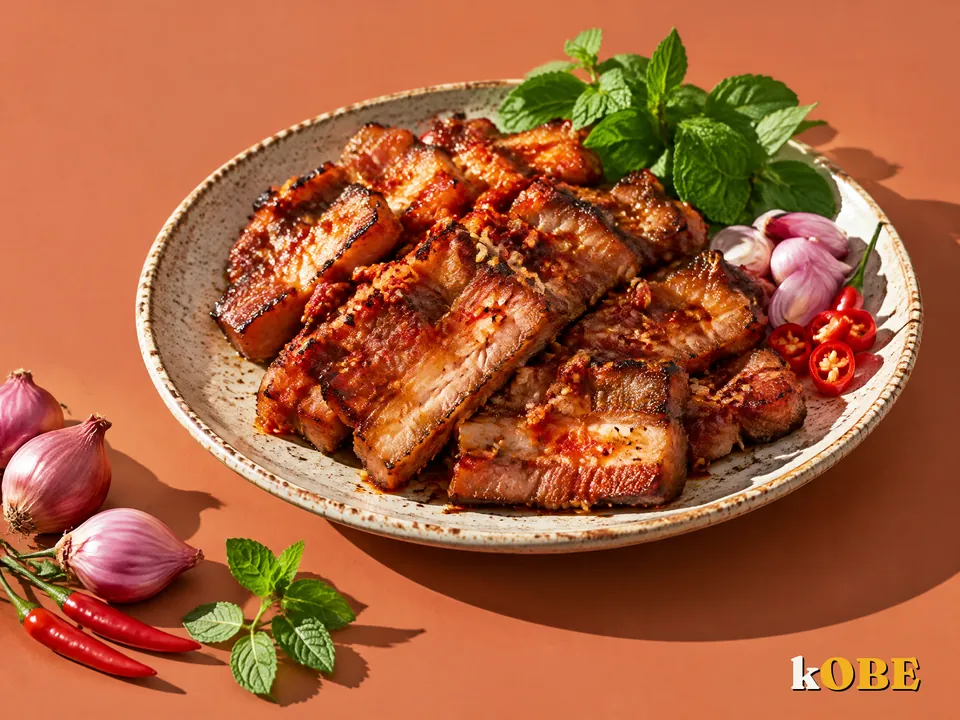 Thịt ba chỉ nướng sa tế, không thêm đường tinh luyện