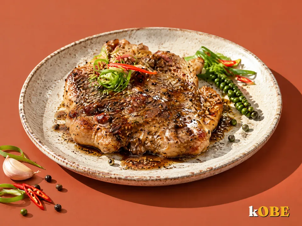 Pan Seared Pork with Black Pepper Sauce, No Added Refined Sugar