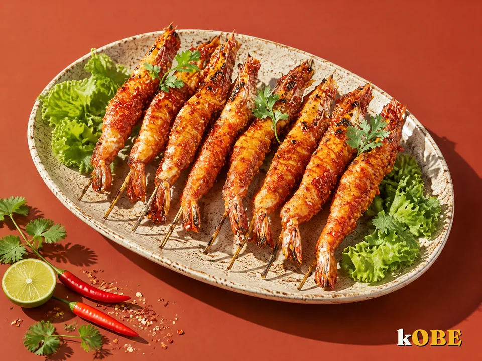 Tom Nuong Muoi Ot (Grilled Prawns with Chili Salt)