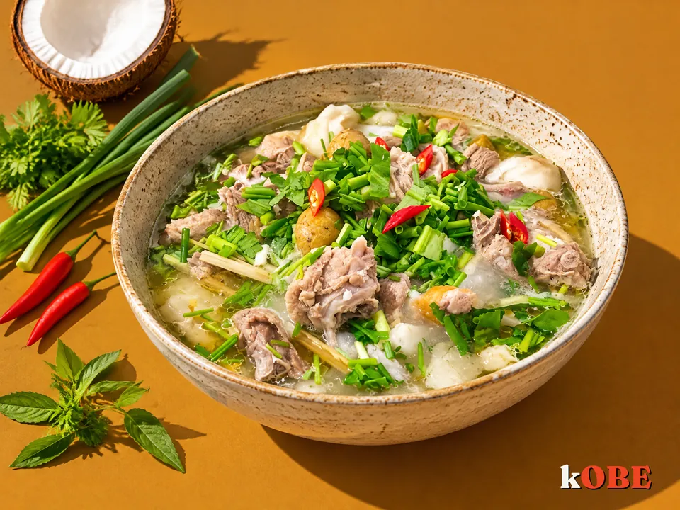 Vịt tiềm nước dừa hạt sen táo đỏ