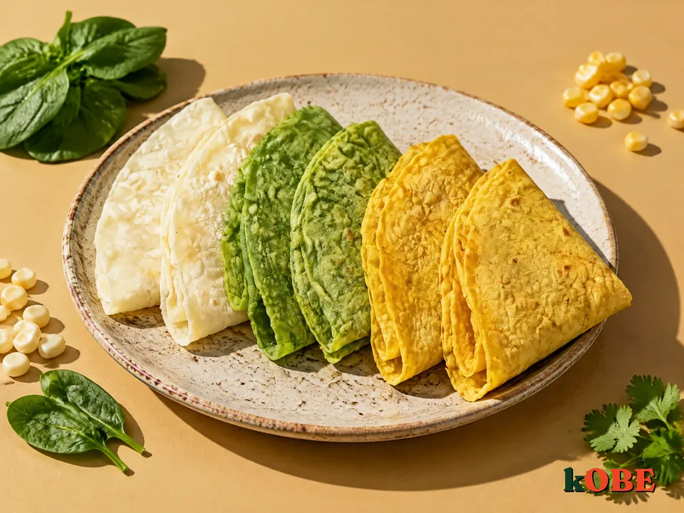 Vỏ bánh tortilla ba màu từ rau củ