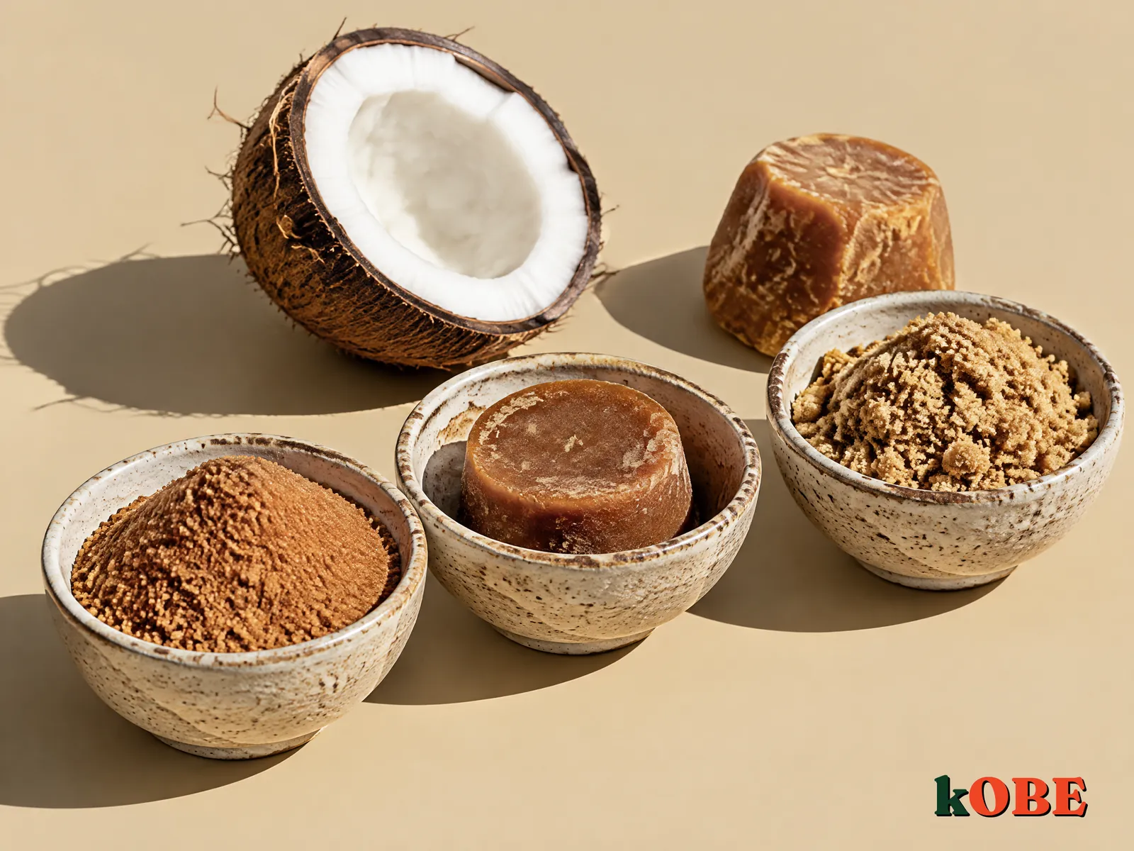 Coconut sugar, palm sugar, brown sugar: different colors, different aromas, but different from white sugar?